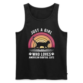 Katze American Bobtail Geschenk - Männer Premium Bio Tank Top - Schwarz - Vorne - Michal (187cm)