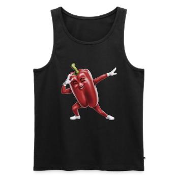 Paprika Geschenk - Männer Premium Bio Tank Top - Schwarz - Vorne - Michal (187cm)