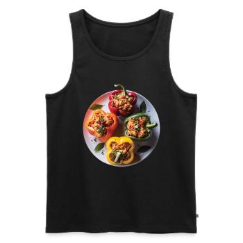 Paprika Geschenk - Männer Premium Bio Tank Top - Schwarz - Vorne - AI Model Male 178 light (178cm)