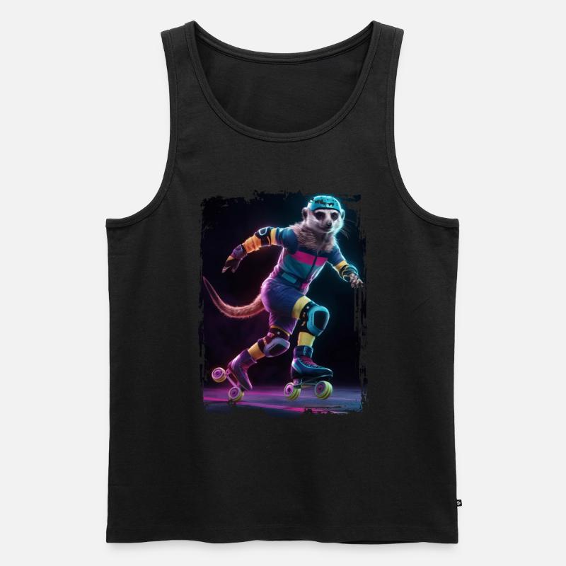 Erdmännchen Eiskunstlauf Geschenk - Männer Premium Bio Tank Top - Schwarz