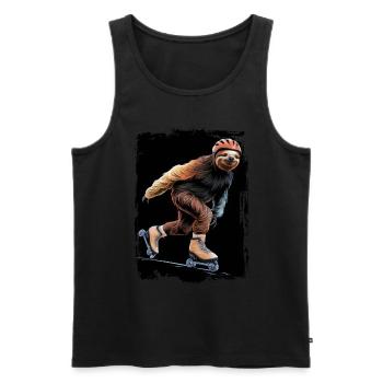 Faultier-Skaten Geschenk - Männer Premium Bio Tank Top - Schwarz - Vorne - Michal (187cm)