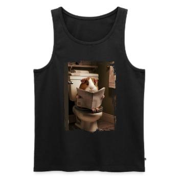Meerschweinchen Toilette Geschenk - Männer Premium Bio Tank Top - Schwarz - Vorne - Michal (187cm)