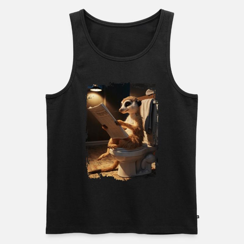 Erdmännchen-Toilette Geschenk - Männer Premium Bio Tank Top - Schwarz