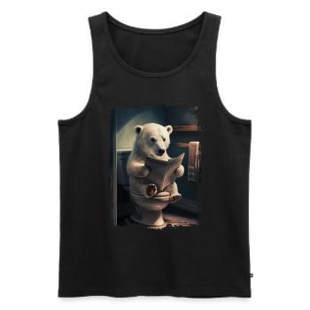 Eisbär Polar Geschenk - Männer Premium Bio Tank Top - Schwarz - Vorne - Michal (187cm)