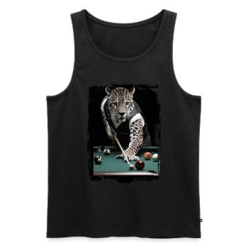Jaguar spielt Billard Geschenk - Männer Premium Bio Tank Top - Schwarz - Vorne - Michal (187cm)