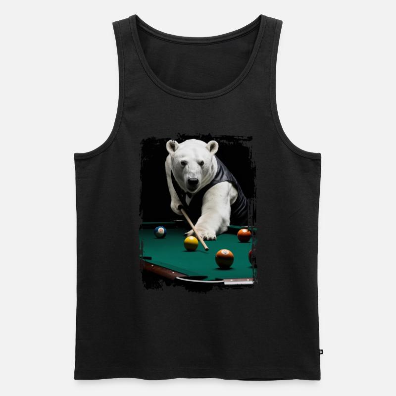 Eisbär spielt Billard Geschenk - Männer Premium Bio Tank Top - Schwarz