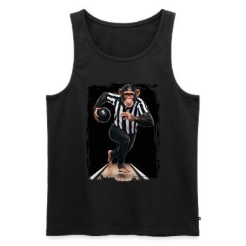 Schimpanse spielt Bowling Geschenk - Männer Premium Bio Tank Top - Schwarz - Vorne - Michal (187cm)