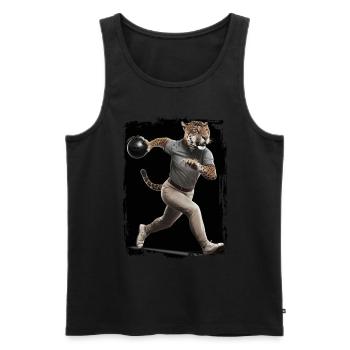 Jaguar beim Bowling Geschenk - Männer Premium Bio Tank Top - Schwarz - Vorne - Michal (187cm)
