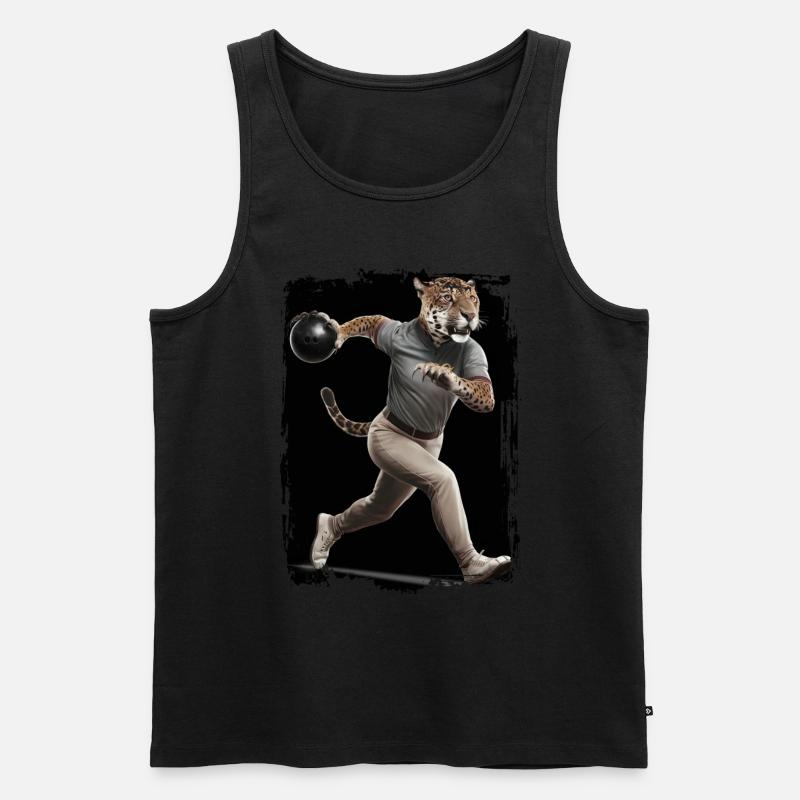 Jaguar beim Bowling Geschenk - Männer Premium Bio Tank Top - Schwarz