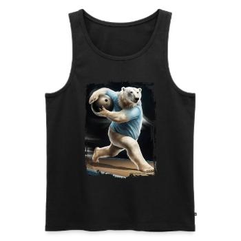 Eisbär spielt Bowling Geschenk - Männer Premium Bio Tank Top - Schwarz - Vorne - Michal (187cm)