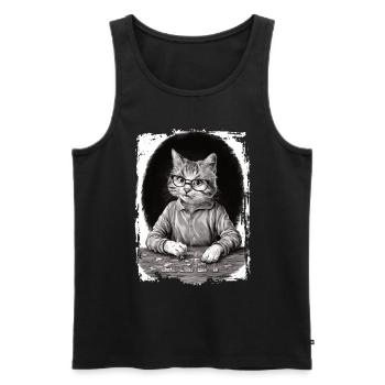Katze spielt Puzzle Geschenk - Männer Premium Bio Tank Top - Schwarz - Vorne - Michal (187cm)
