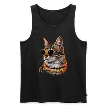 American Bobtail Sonnenbrille Geschenk - Männer Premium Bio Tank Top - Schwarz - Vorne - Michal (187cm)