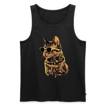 Chartreux-Katzen-Sonnenbrille Geschenk - Männer Premium Bio Tank Top - Schwarz - Vorne - Michal (187cm)