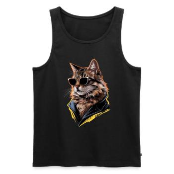 Sonnenbrille für Norwegische Waldkatze Geschenk - Männer Premium Bio Tank Top - Schwarz - Vorne - Michal (187cm)