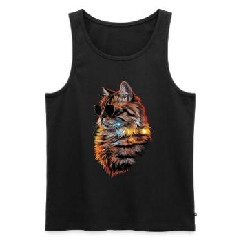 Sonnenbrille mit Perserkatze Geschenk - Männer Premium Bio Tank Top - Schwarz - Vorne - Michal (187cm)