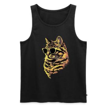 Sonnenbrille mit sibirischer Katze Geschenk - Männer Premium Bio Tank Top - Schwarz - Vorne - Michal (187cm)