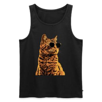 Sonnenbrille mit Somali-Katze Geschenk - Männer Premium Bio Tank Top - Schwarz - Vorne - AI Model Male 178 light (178cm)