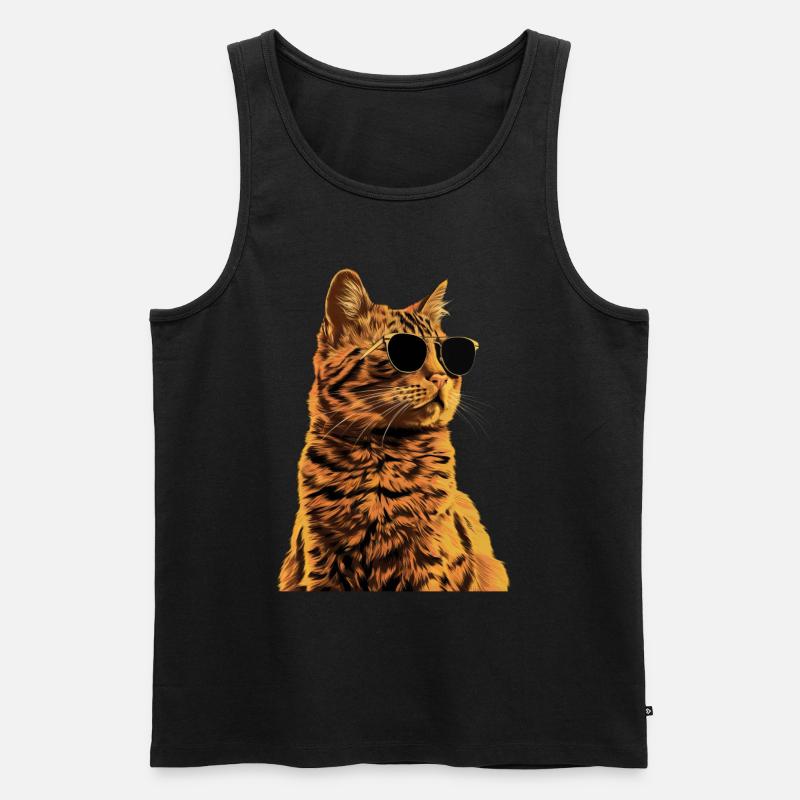Sonnenbrille mit Somali-Katze Geschenk - Männer Premium Bio Tank Top - Schwarz