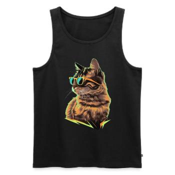 Sonnenbrille für Türkisch Angora-Katze Geschenk - Männer Premium Bio Tank Top - Schwarz - Vorne - Michal (187cm)