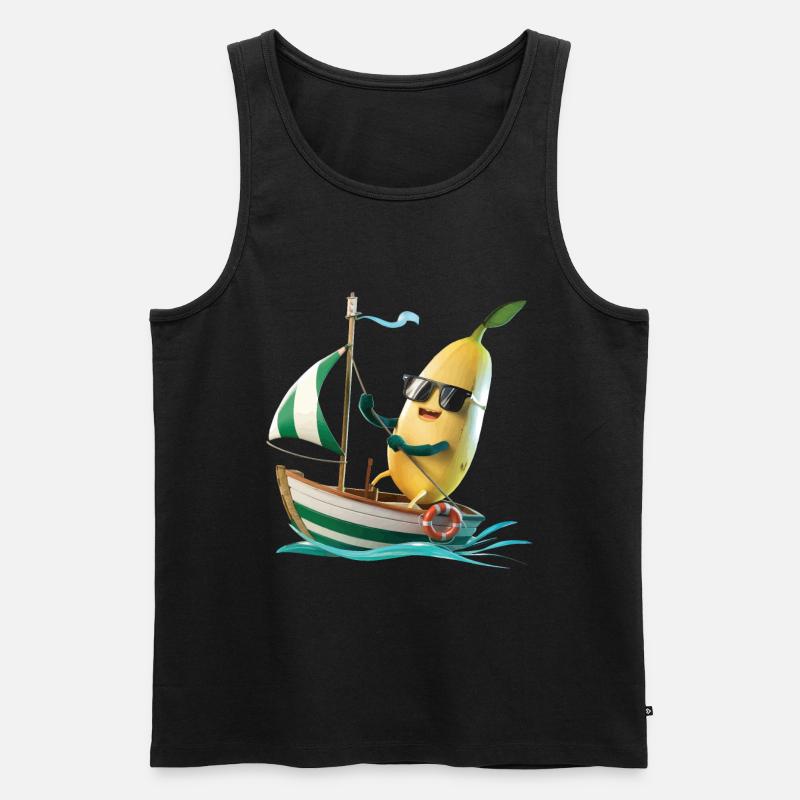 Obst Banane Bootfahren Geschenk - Männer Premium Bio Tank Top - Schwarz