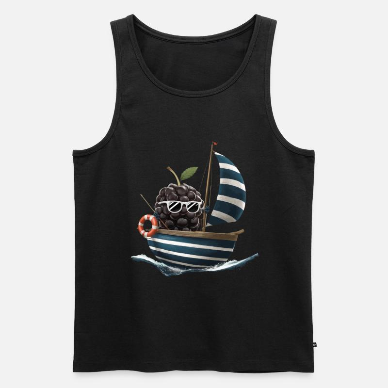 Obst Brombeeren Bootfahren Geschenk - Männer Premium Bio Tank Top - Schwarz