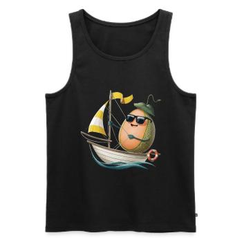 Obstmelone Bootfahren Geschenk - Männer Premium Bio Tank Top - Schwarz - Vorne - AI Model Male 178 light (178cm)
