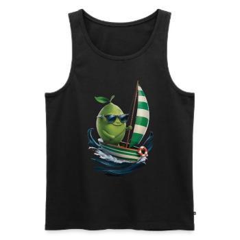 Frucht Limette Bootfahren Geschenk - Männer Premium Bio Tank Top - Schwarz - Vorne - Michal (187cm)