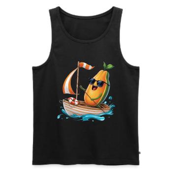 Frucht Papaya Bootfahren Geschenk - Männer Premium Bio Tank Top - Schwarz - Vorne - Michal (187cm)
