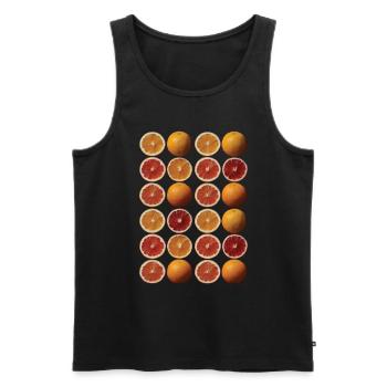 Lustiges Orangenfrucht Geschenk - Männer Premium Bio Tank Top - Schwarz - Vorne - Michal (187cm)