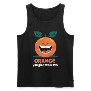 Lustiges Orangenfrucht Geschenk - Männer Premium Bio Tank Top - Schwarz - Vorne - Michal (187cm)