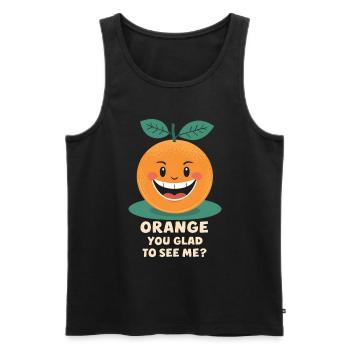Lustiges Orangenfrucht Geschenk - Männer Premium Bio Tank Top - Schwarz - Vorne - Michal (187cm)
