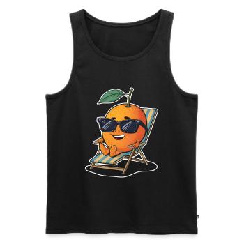 Lustiges Orangenfrucht Geschenk - Männer Premium Bio Tank Top - Schwarz - Vorne - Michal (187cm)