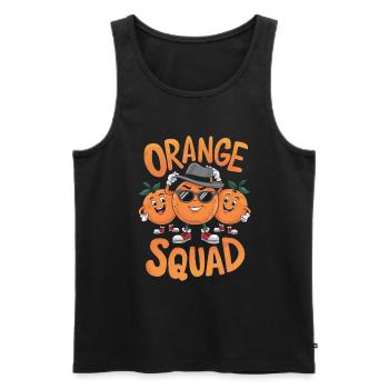 Lustiges Orangenfrucht Geschenk - Männer Premium Bio Tank Top - Schwarz - Vorne - Michal (187cm)