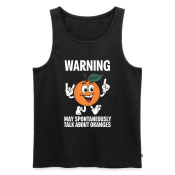 Lustiges Orangenfrucht Geschenk - Männer Premium Bio Tank Top - Schwarz - Vorne - Michal (187cm)