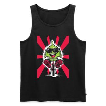 Feige, Radfahren, Auf, Fahrrad, Geschenk - Männer Premium Bio Tank Top - Schwarz - Vorne - Michal (187cm)