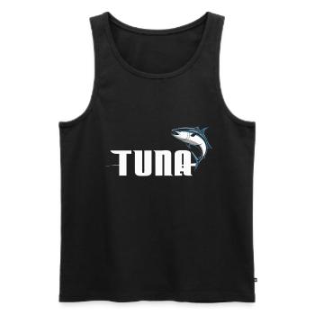 Thunfisch - Männer Premium Bio Tank Top - Schwarz - Vorne - AI Model Male 178 light (178cm)
