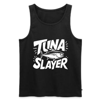 Thunfisch - Männer Premium Bio Tank Top - Schwarz - Vorne - AI Model Male 178 light (178cm)