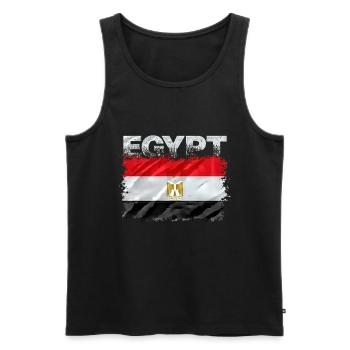 Egypt - Men's Premium Organic Tank Top - black - Front - Michal (187cm)