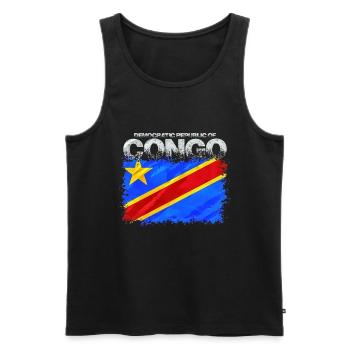 Kongo - Männer Premium Bio Tank Top - Schwarz - Vorne - AI Model Male 178 light (178cm)