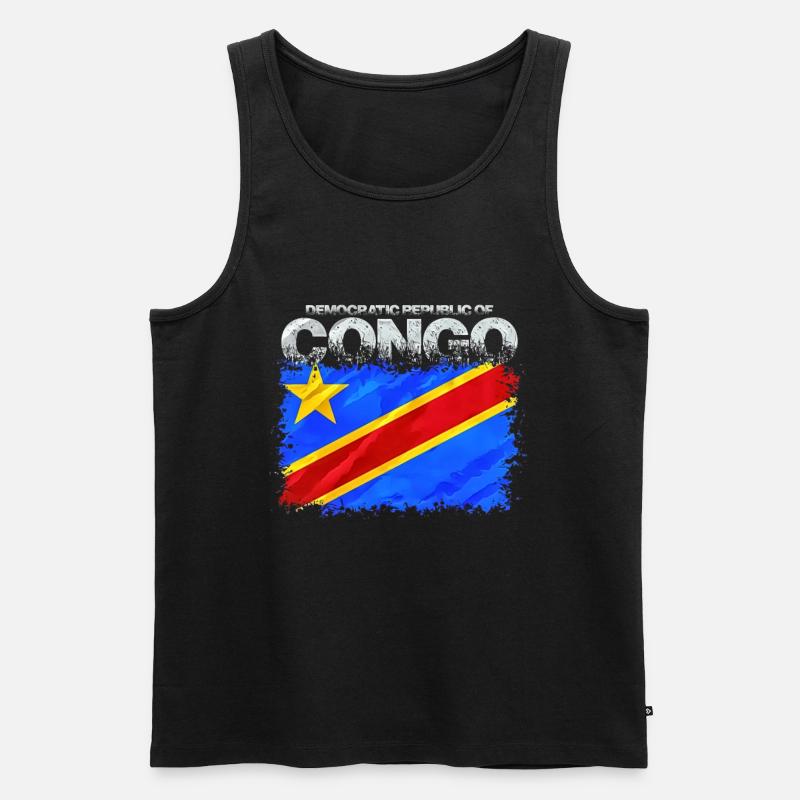 Kongo - Männer Premium Bio Tank Top - Schwarz