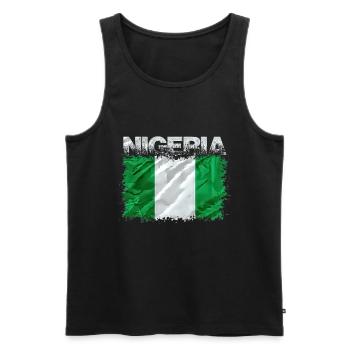 Nigeria - Männer Premium Bio Tank Top - Schwarz - Vorne - Michal (187cm)