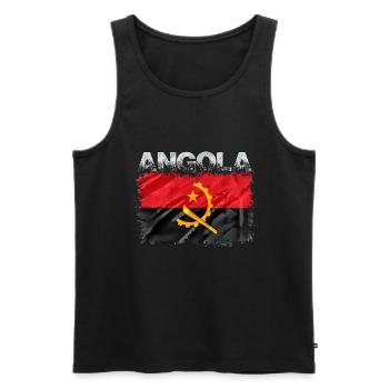 Angola - Men's Premium Organic Tank Top - black - Front - Michal (187cm)