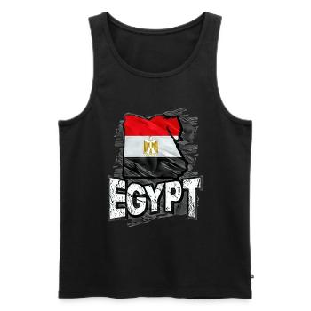 Egypt - Men's Premium Organic Tank Top - black - Front - Michal (187cm)