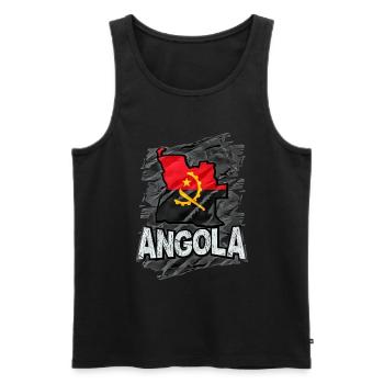 Angola - Débardeur bio Premium Homme - noir - Devant - AI Model Male 178 light (178cm)