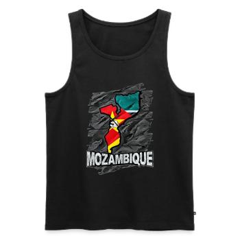 Mosambik - Männer Premium Bio Tank Top - Schwarz - Vorne - AI Model Male 178 light (178cm)