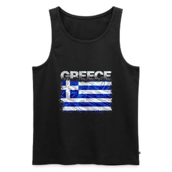 Griechenland - Männer Premium Bio Tank Top - Schwarz - Vorne - Michal (187cm)