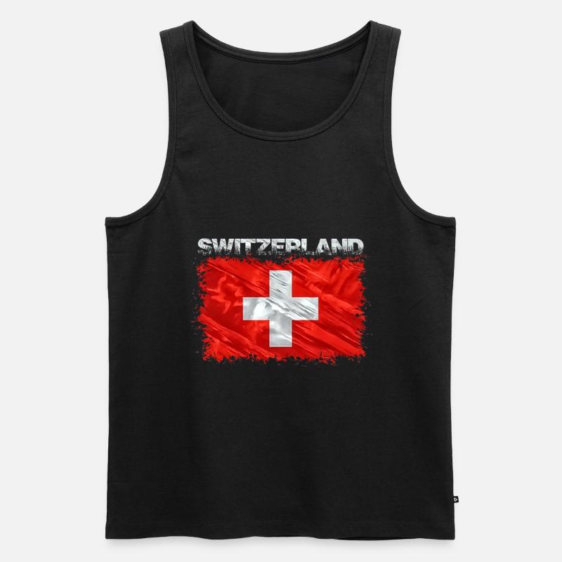 Schweiz - Männer Premium Bio Tank Top - Schwarz