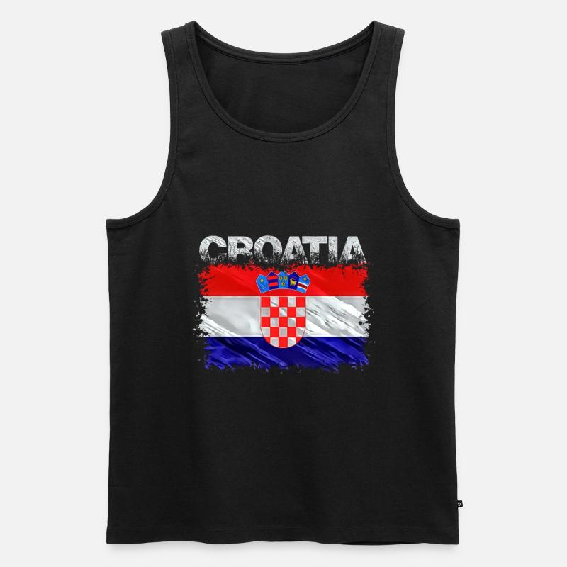 Kroatien - Männer Premium Bio Tank Top - Schwarz