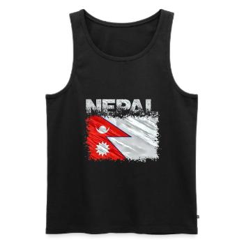 Népal - Débardeur bio Premium Homme - noir - Devant - Michal (187cm)