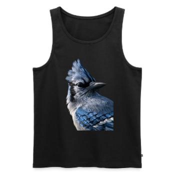 Blue jay - Men's Premium Organic Tank Top - black - Front - AI Model Male 178 light (178cm)